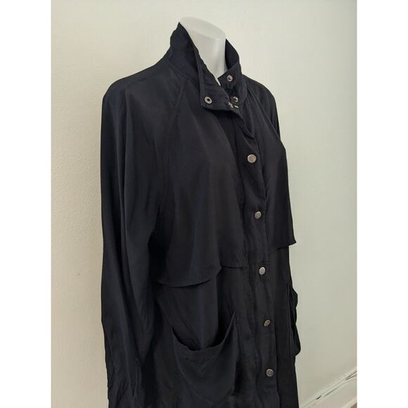 Something Else by Natalie Wood Size 8 Zip Up Shacket Jacket Shirt Black Pockets - Picture 6 of 11